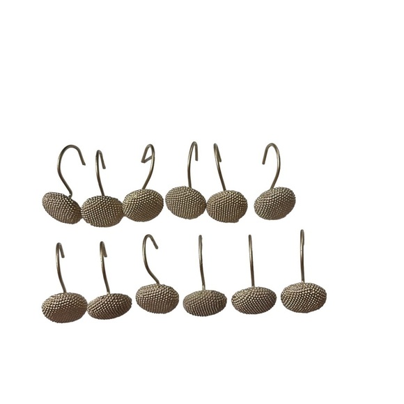 Lot of 12 Champagne 1.75” Metal Circle Dotted Shower Curtain 1.25” Hooks - Picture 5 of 8